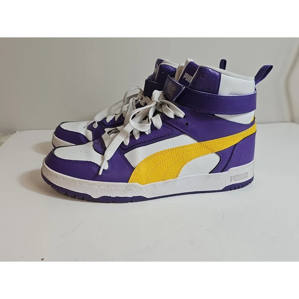 Puma RBD Basketball Shoes Mens Size 10 Hightop Game White Prism Purple 385839-04